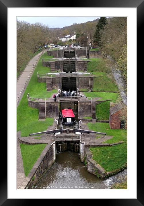 Five Rise Locks, Bingley Framed Mounted Print by Chris North