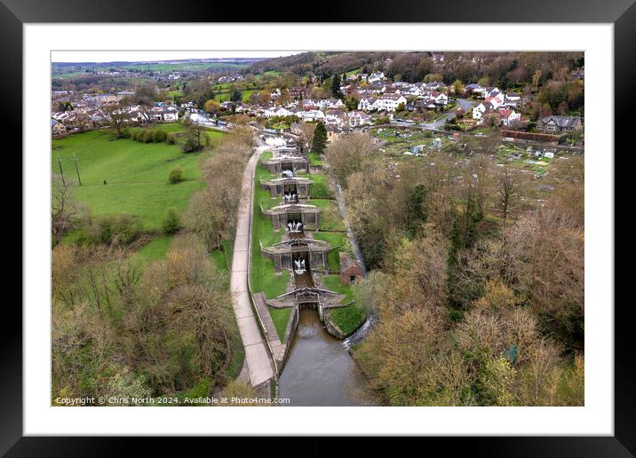 Bingley Five Rise Locks Framed Mounted Print by Chris North