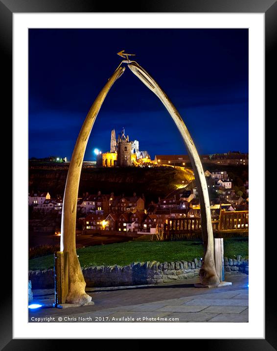 Whitby jawbone arch at twilight. Framed Mounted Print by Chris North