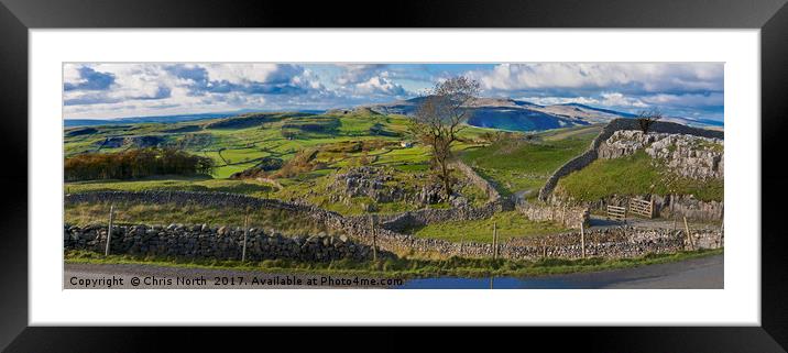 Winskill Stones and Penyghent Framed Mounted Print by Chris North