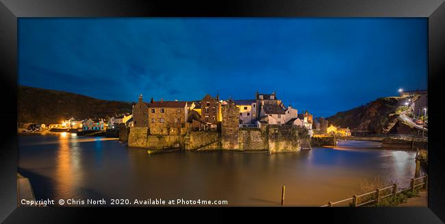 Staithes at Twilight Framed Print by Chris North