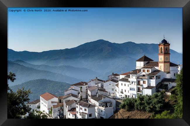 Benarrada, a mountain village in Andalusia  Spain. Framed Print by Chris North