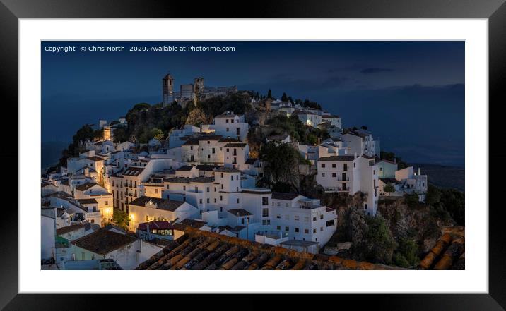 Casares View by Night Framed Mounted Print by Chris North
