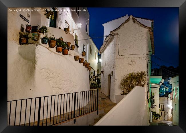 Casares streets by night. Framed Print by Chris North