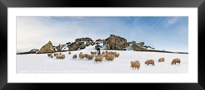Winter feed at Almscliff Crags, North Yorkshire. Framed Mounted Print by Chris North