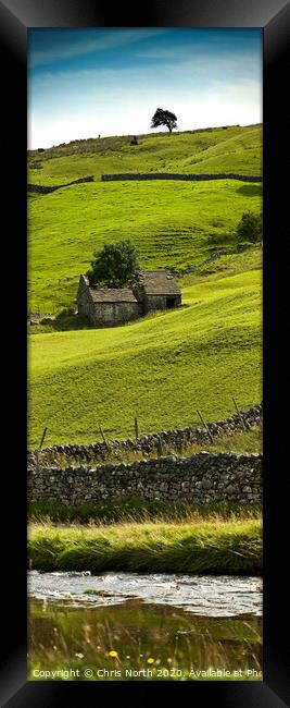 Barn in Deepdale, upper Wharfedale, Yorkshire. Framed Print by Chris North