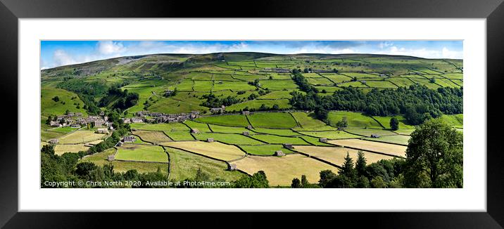 Gunnerside a village in the Yorkshire Dales. Framed Mounted Print by Chris North