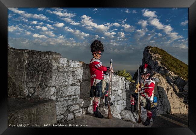 Highland Regiment defending the Rock of Gibraltar. Framed Print by Chris North