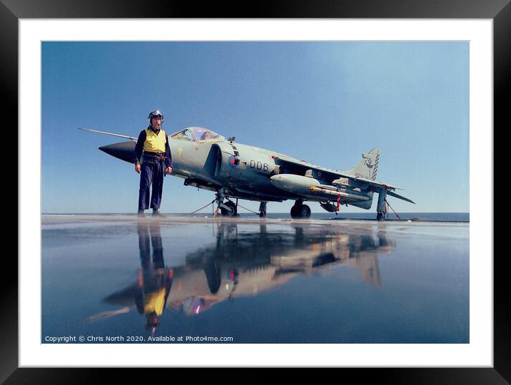 Sea Harrier Reflection Framed Mounted Print by Chris North