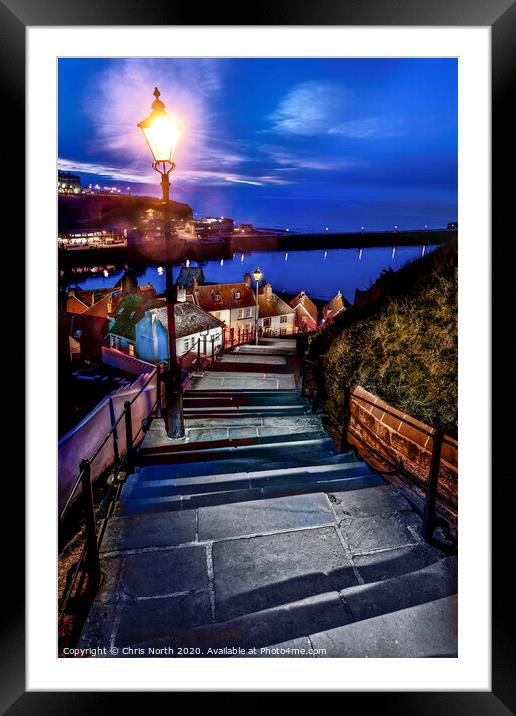 The 199 steps, Whitby. Framed Mounted Print by Chris North