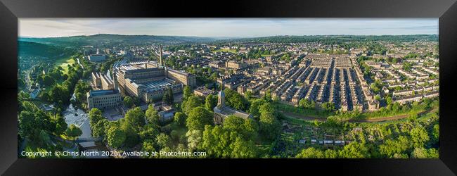 Saltaire, an Aeroview. Framed Print by Chris North