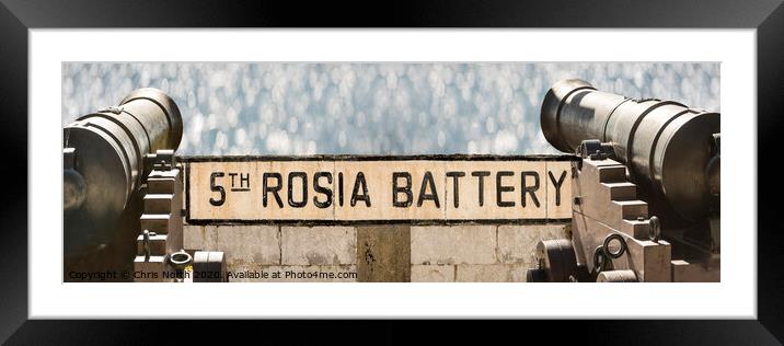 5th Rosia  gun battery, Gibraltar. Framed Mounted Print by Chris North