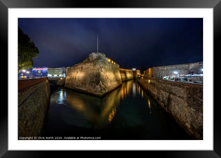 The Royal walls of Ceuta , the fortifications arou Framed Mounted Print by Chris North