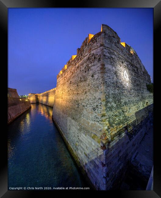 The Royal walls of Ceuta , the fortifications around Ceuta. Framed Print by Chris North