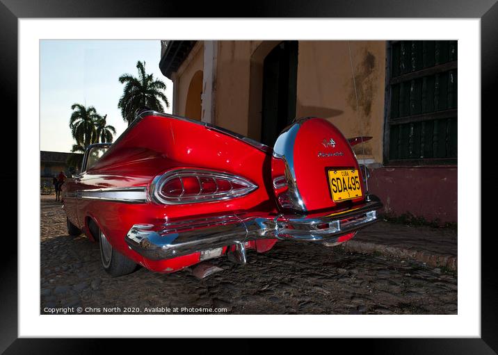 Red Chevrolet convertible. Framed Mounted Print by Chris North