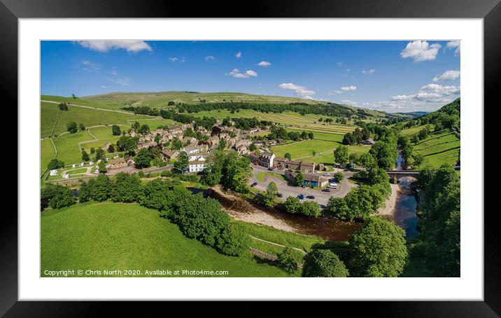 The village of Kettlewell in the Yorkshire Dales. Framed Mounted Print by Chris North