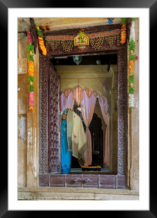 Rustic doorway, Jaisalmer, India,  Framed Mounted Print by Chris North