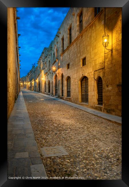 Street of the Knights, Rhodes. Framed Print by Chris North
