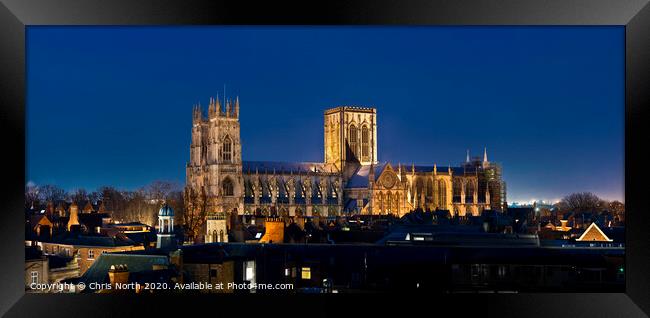 York Minster by night. Framed Print by Chris North