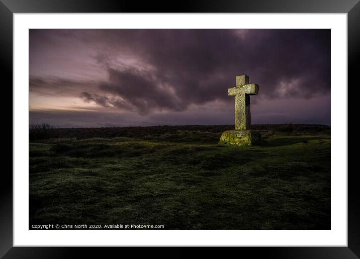 Cowper's Cross, Ilkley Moor, Yorkshire Framed Mounted Print by Chris North