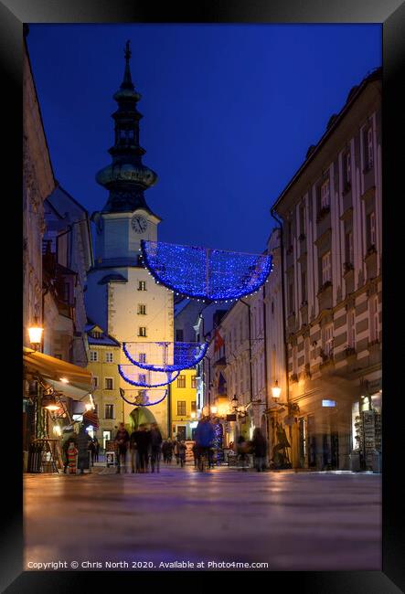 Bratislava old town at night. Framed Print by Chris North