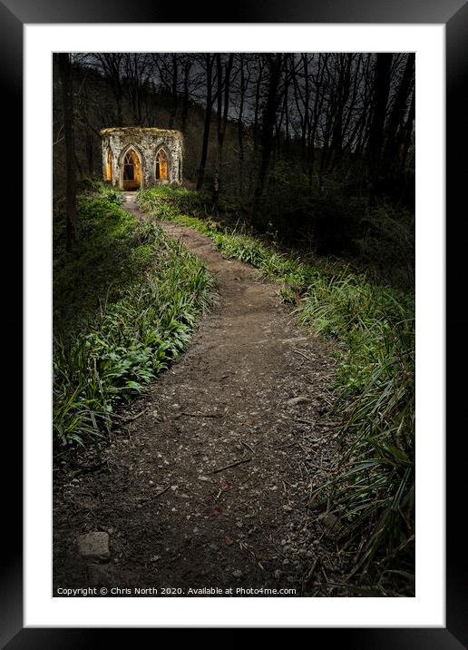 Fishers Hall, Hackfall Woods. Framed Mounted Print by Chris North