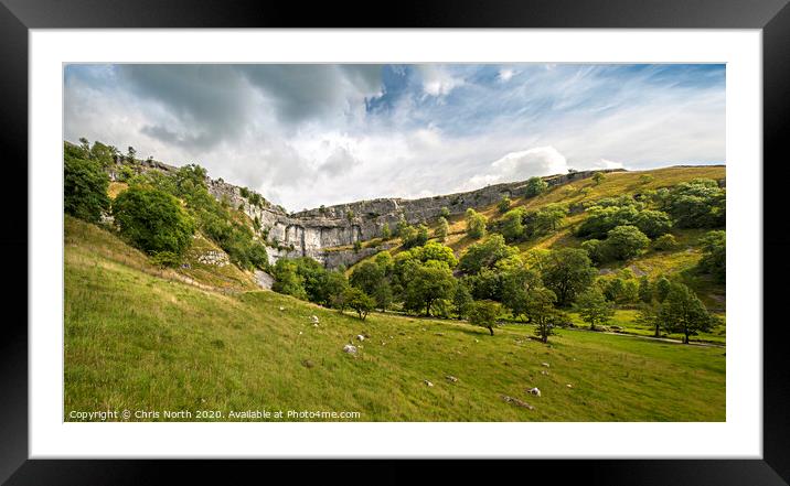 Malham Cove, in  the Yorkshire Dales.. Framed Mounted Print by Chris North