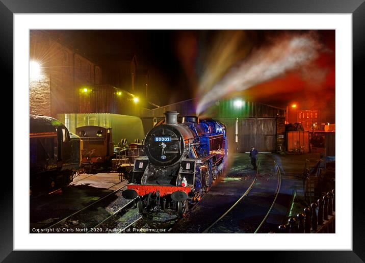 Steam train at Haworth Shunting Yard. Framed Mounted Print by Chris North