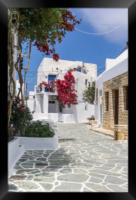 Cottage in the old town at Folegandros.. Framed Print by Chris North