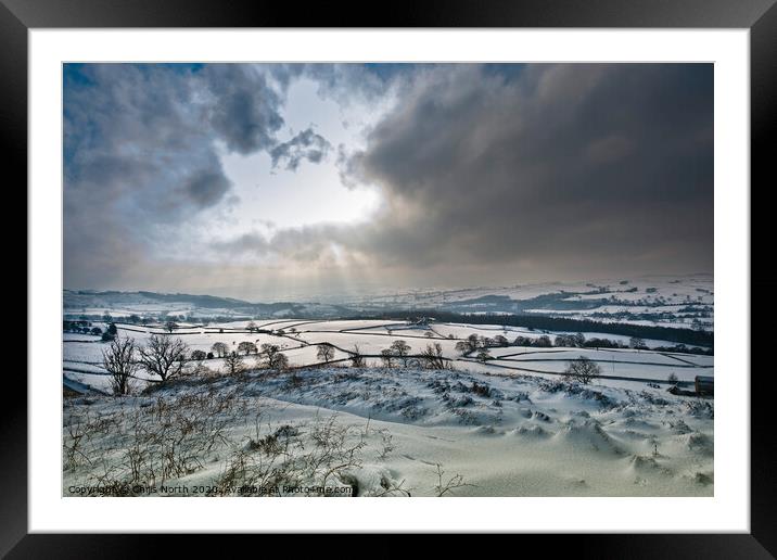 Winter in Wharfedale Framed Mounted Print by Chris North
