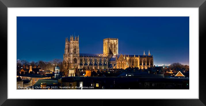 York Minster at dusk. Framed Mounted Print by Chris North