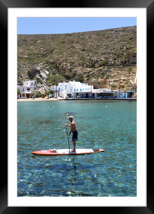 Heronissos Cove on the Island of Sifnos. Framed Mounted Print by Chris North