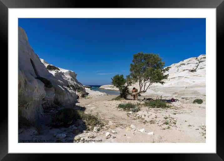 Sarakiniko is a beach on Milos Island Framed Mounted Print by Chris North