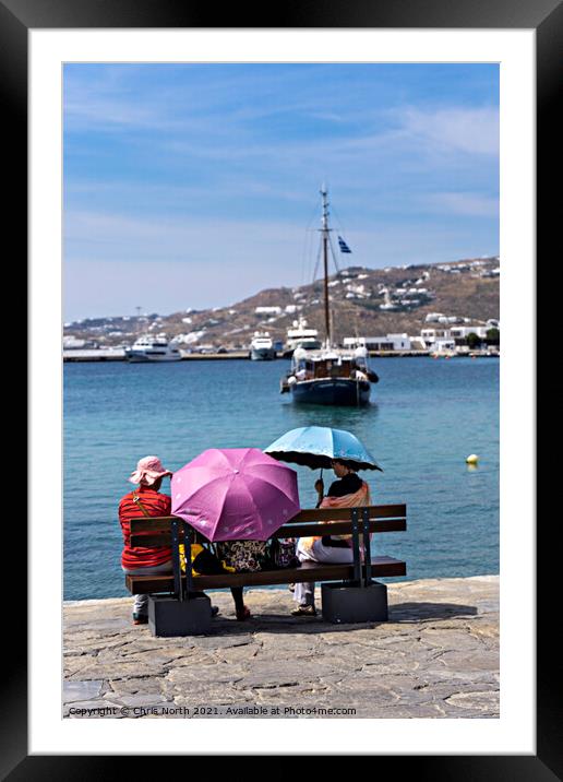 Mykonos harbour. Framed Mounted Print by Chris North
