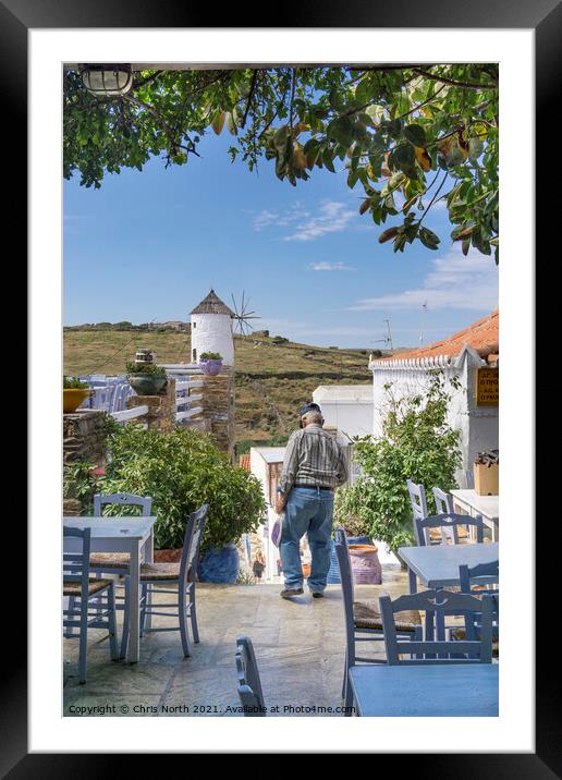 Dryopida village, Kythnos Greek Islands  Framed Mounted Print by Chris North