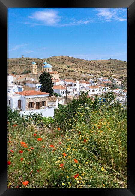 Dryopida Village, Kythnos Island Greece. Framed Print by Chris North