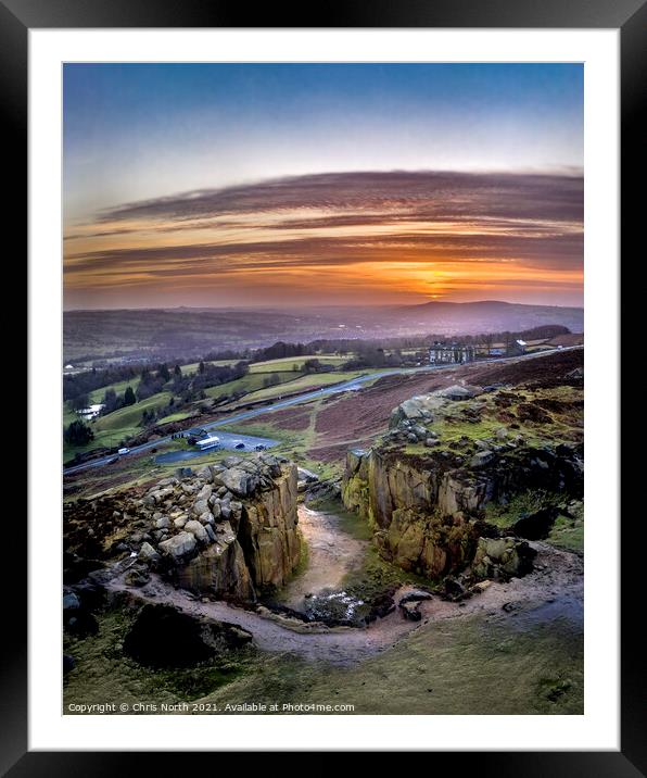 Sunrise over  Wharfedale. Framed Mounted Print by Chris North