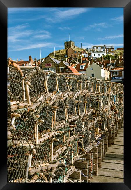 Lobster pots  of Whitby. Framed Print by Chris North