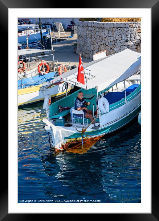 Water taxi Kalkan, Turkey. Framed Mounted Print by Chris North