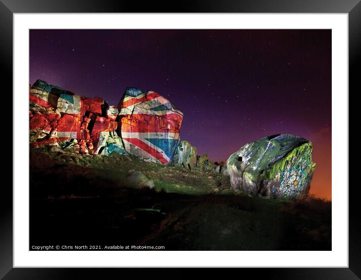 Cow and Calf rocks, Jubilee edition. Framed Mounted Print by Chris North