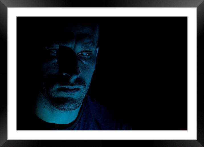Blue selfie Framed Mounted Print by Mark Holbrook
