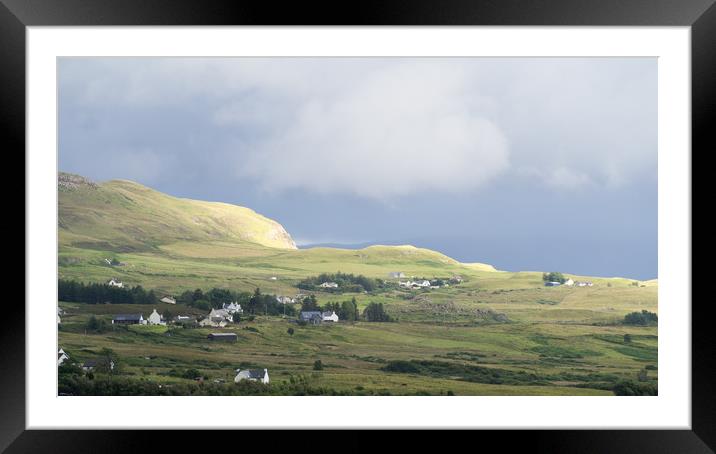 Light and Shadow Falling on the Houses of Portree Framed Mounted Print by Maarten D'Haese