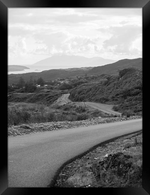 The Road to Heaste and the Isle Of Rum Framed Print by Maarten D'Haese