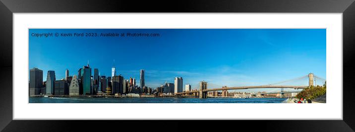 Manhattan and Brooklyn Bridge Framed Mounted Print by Kevin Ford
