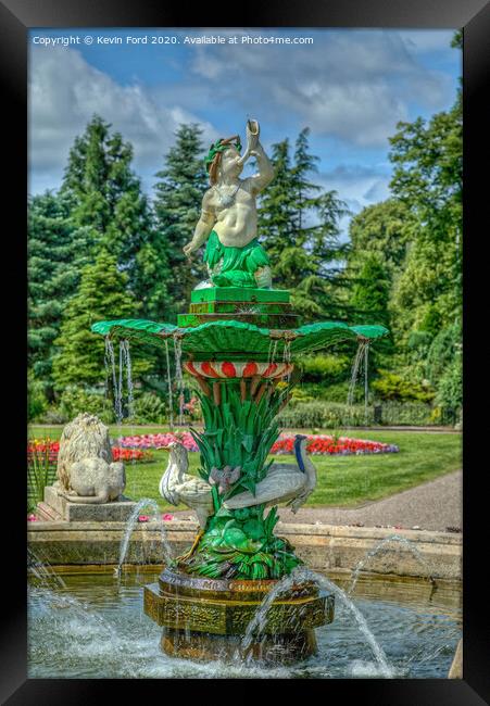 Water Fountain in Lichfield Park Framed Print by Kevin Ford