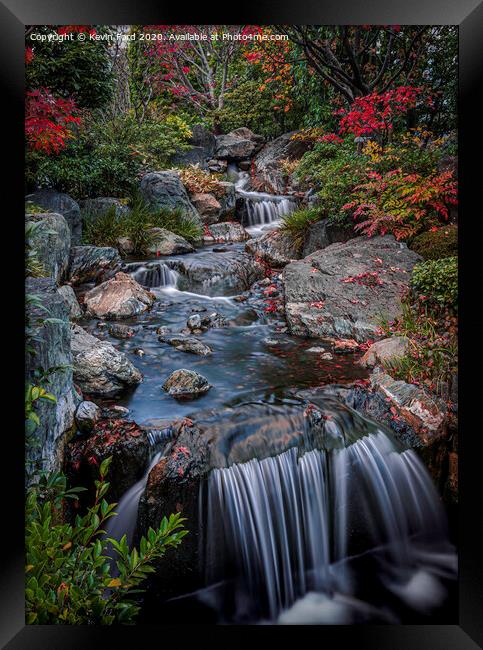 Woodland Stream in Autumn Framed Print by Kevin Ford