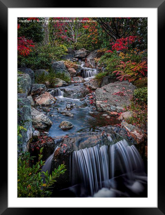 Woodland Stream in Autumn Framed Mounted Print by Kevin Ford