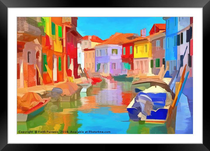 Burano Island Framed Mounted Print by Keith Furness