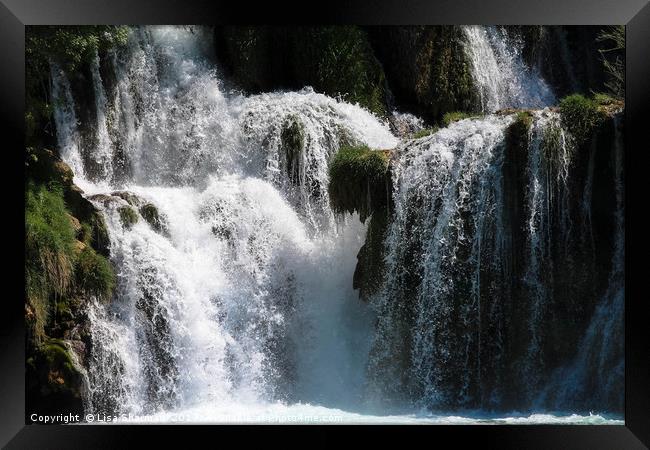 Natural waterfalls in Krka National park Croatia Framed Print by  
