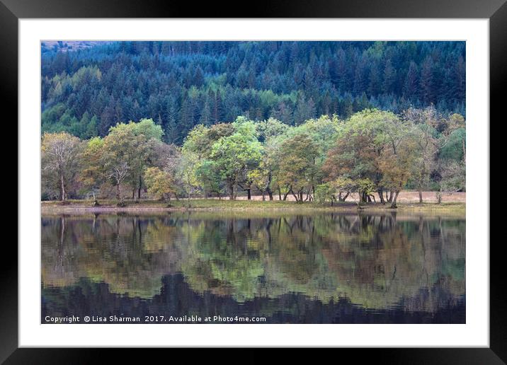 Banks of Loch Lubnaig in Scotland Framed Mounted Print by  